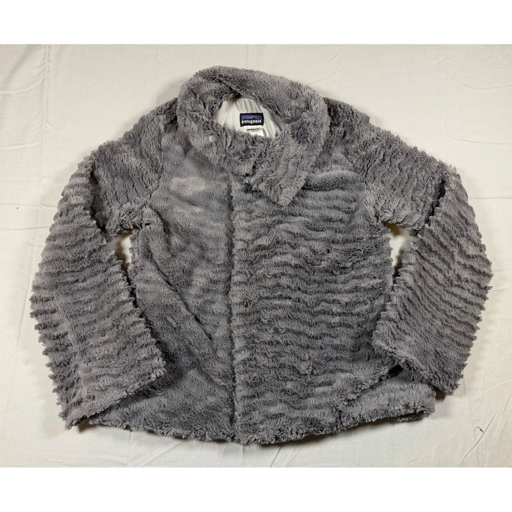 Patagonia Los Gatos Asymmetrical Fleece Jacket Grey Women's Small Cozy
